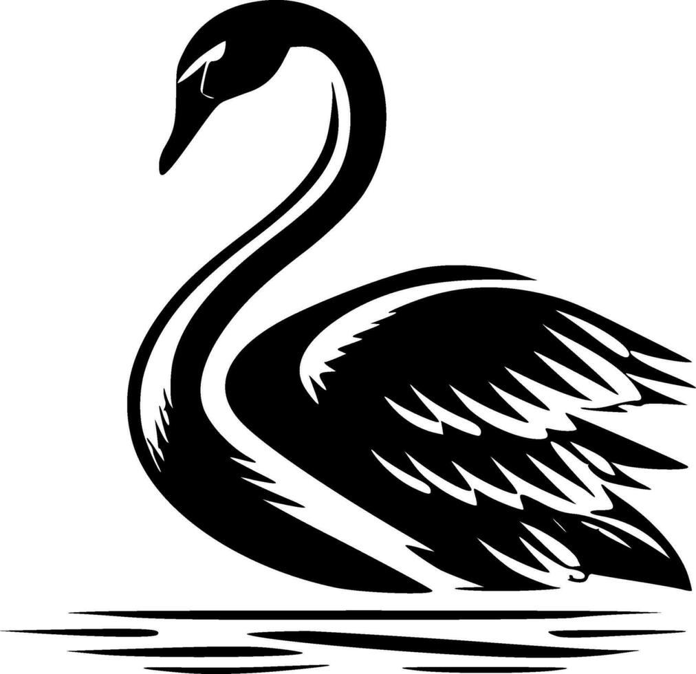 cygne, minimaliste et Facile silhouette - vecteur illustration