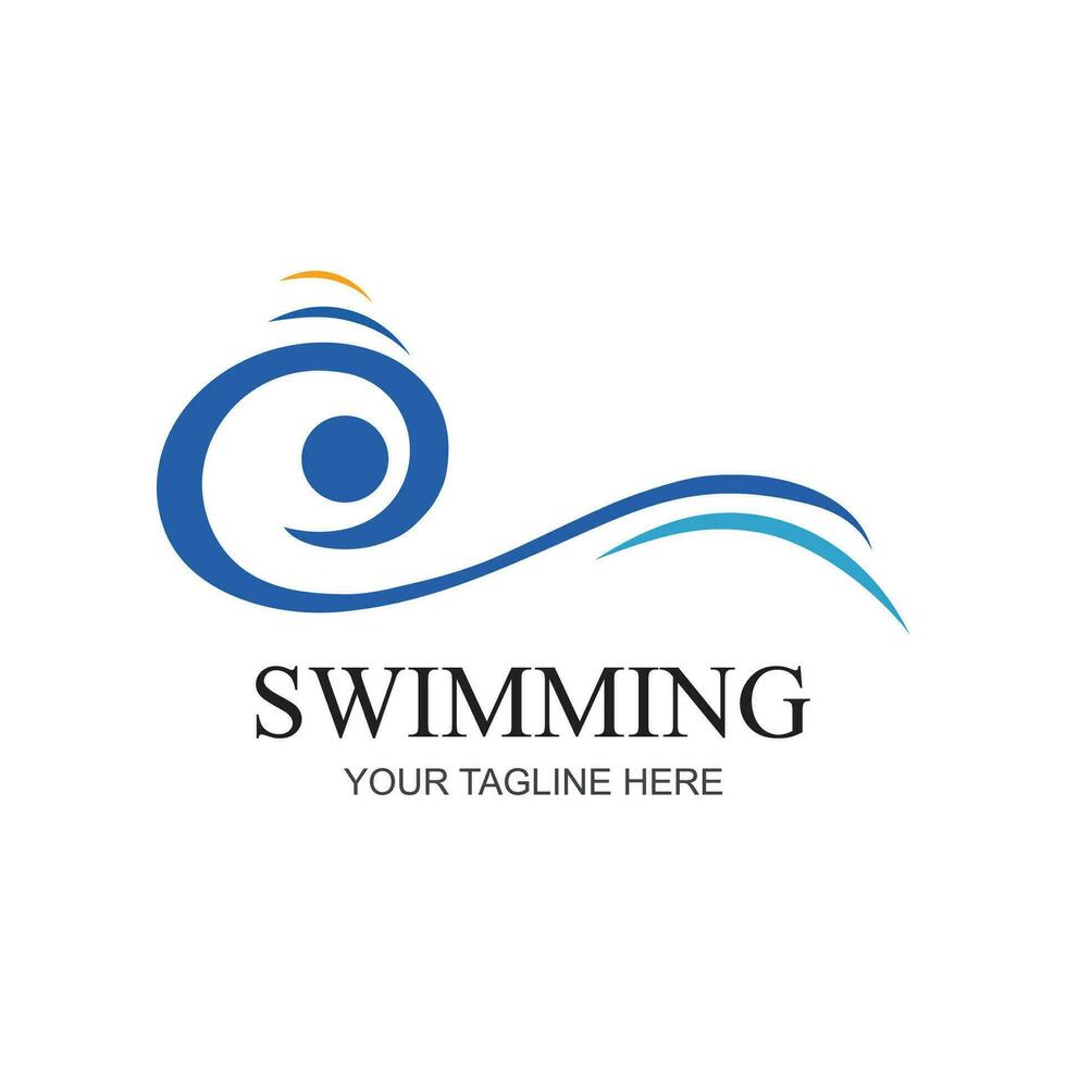 nager sport logo ilustration vecteur conception modèle