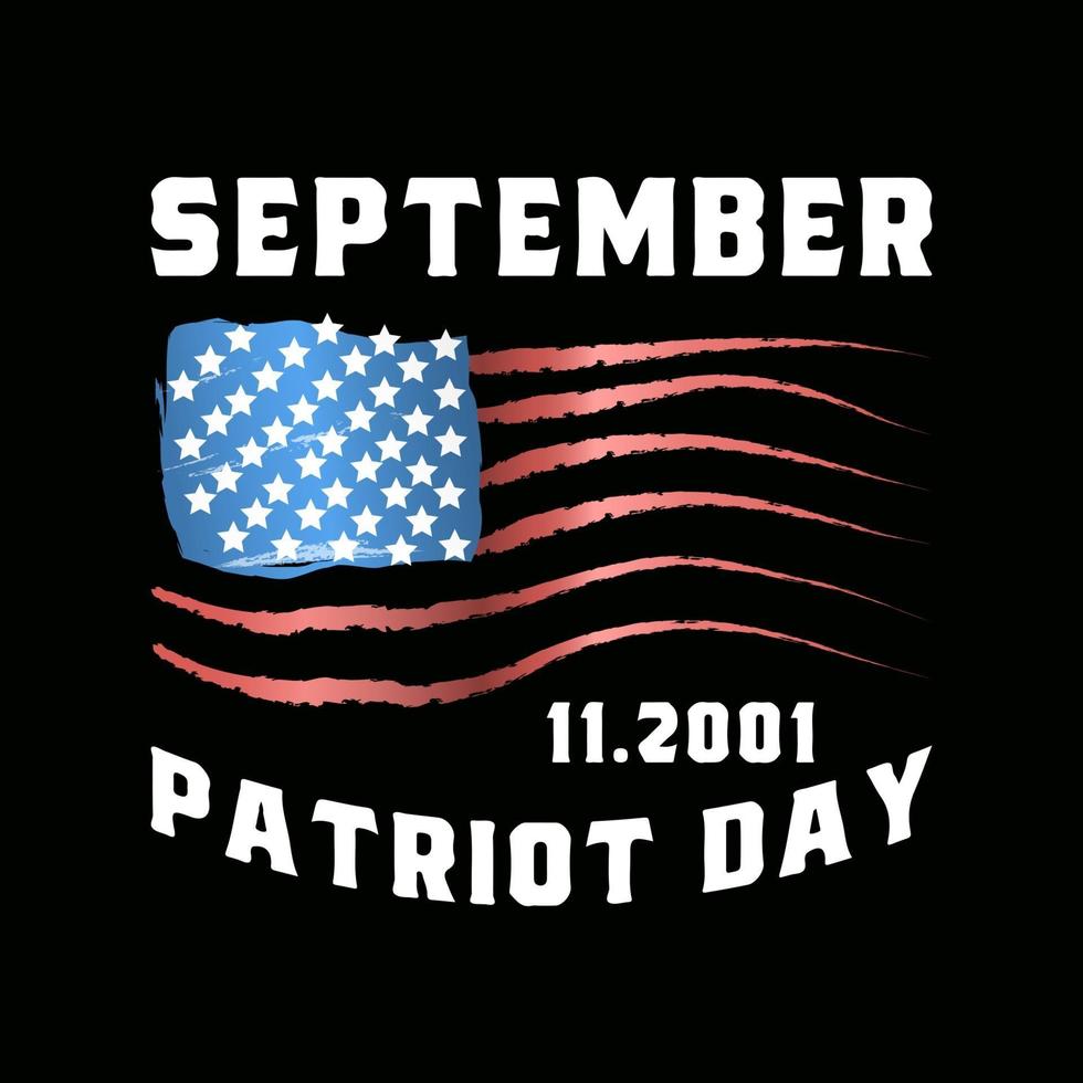 t-shirt patriot day typographie neuf onze. vecteur