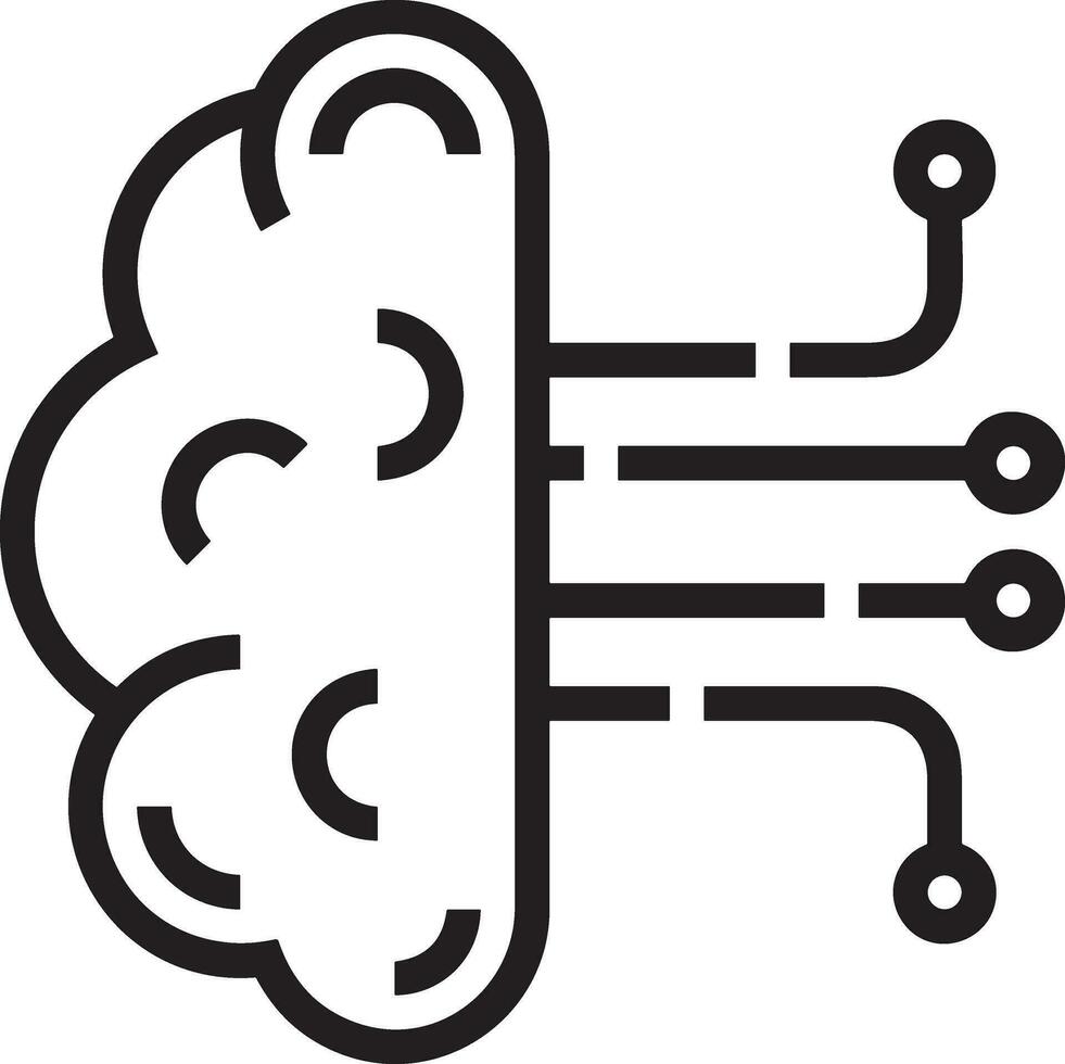 artificiel intelligence icône symbole vecteur image. illustration de le cerveau robot apprentissage Humain intelligent algorithme conception image.