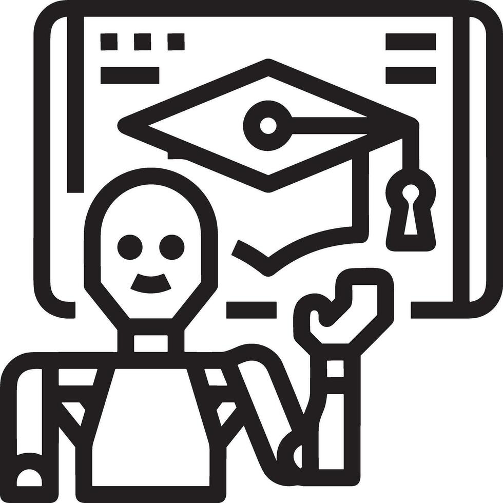 artificiel intelligence icône symbole vecteur image. illustration de le cerveau robot apprentissage Humain intelligent algorithme conception image.