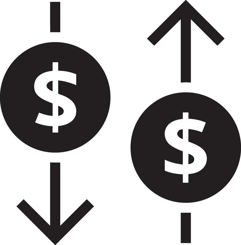 argent échange Paiement icône symbole vecteur image. illustration de le dollar devise pièce de monnaie graphique conception image