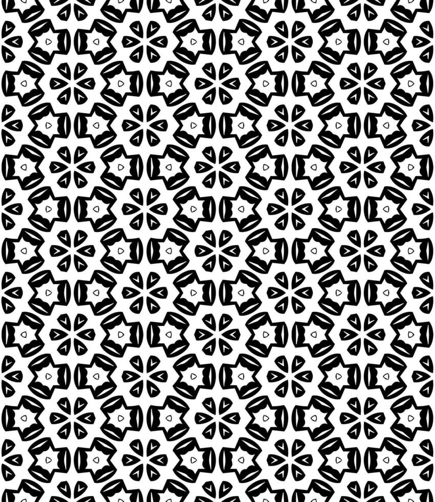 motif abstrait sans couture noir et blanc. arrière-plan et toile de fond. conception ornementale en niveaux de gris. vecteur