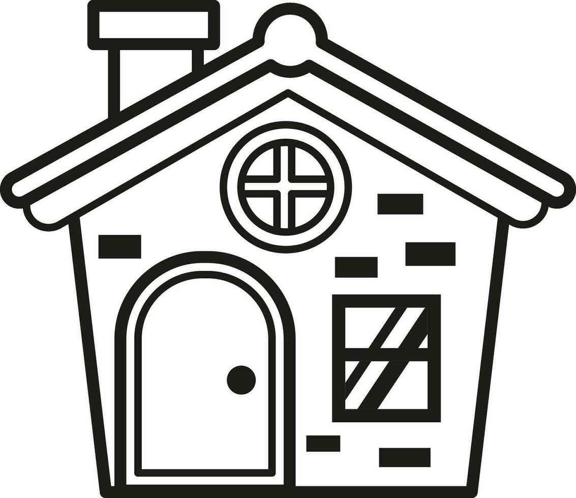 illustration noir et blanc maison vecteur