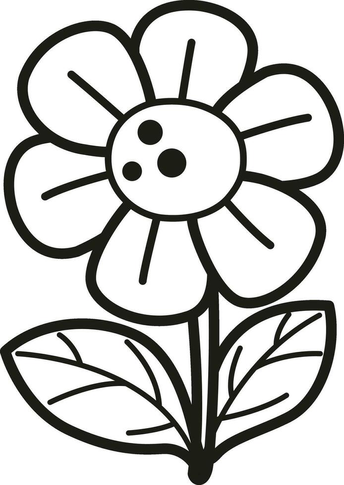 illustration noir et blanc fleur vecteur