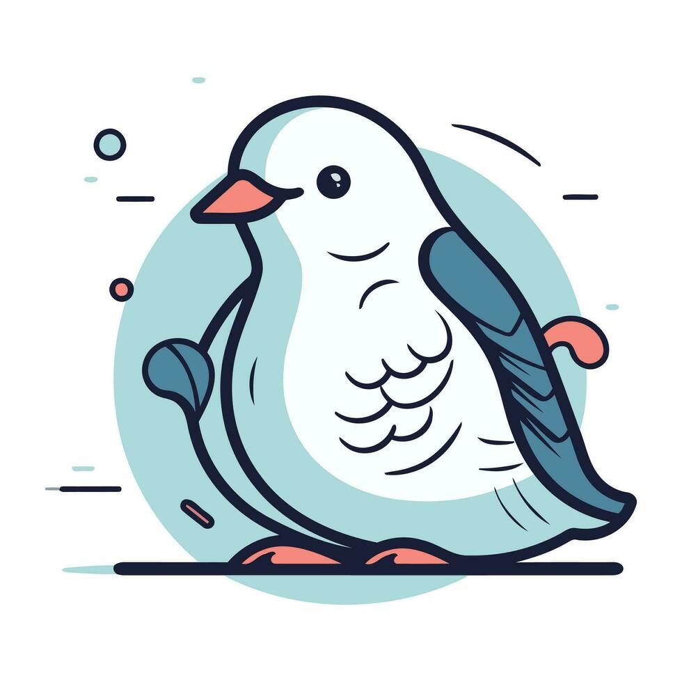 Pigeon vecteur illustration. mignonne griffonnage oiseau.