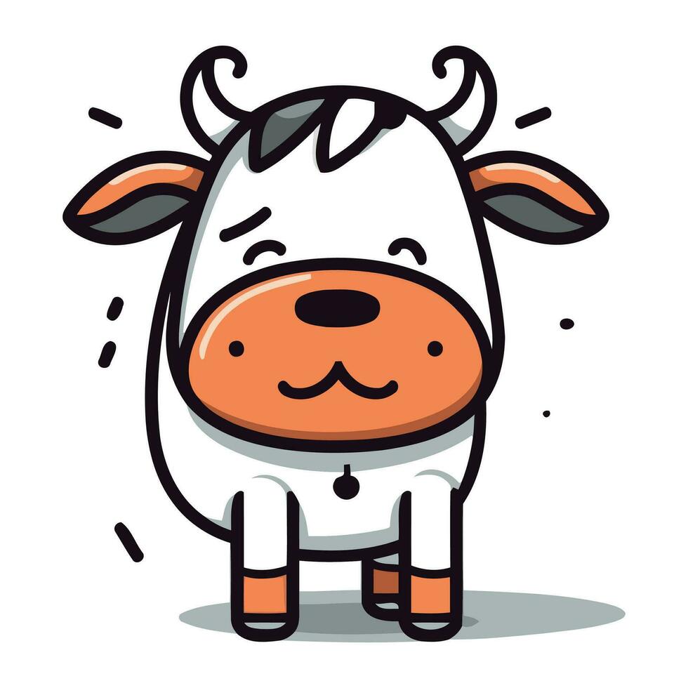 vache dessin animé personnage vecteur illustration. mignonne ferme animal personnage.