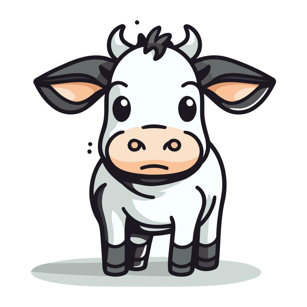 vache dessin animé personnage vecteur illustration. mignonne ferme animal personnage.