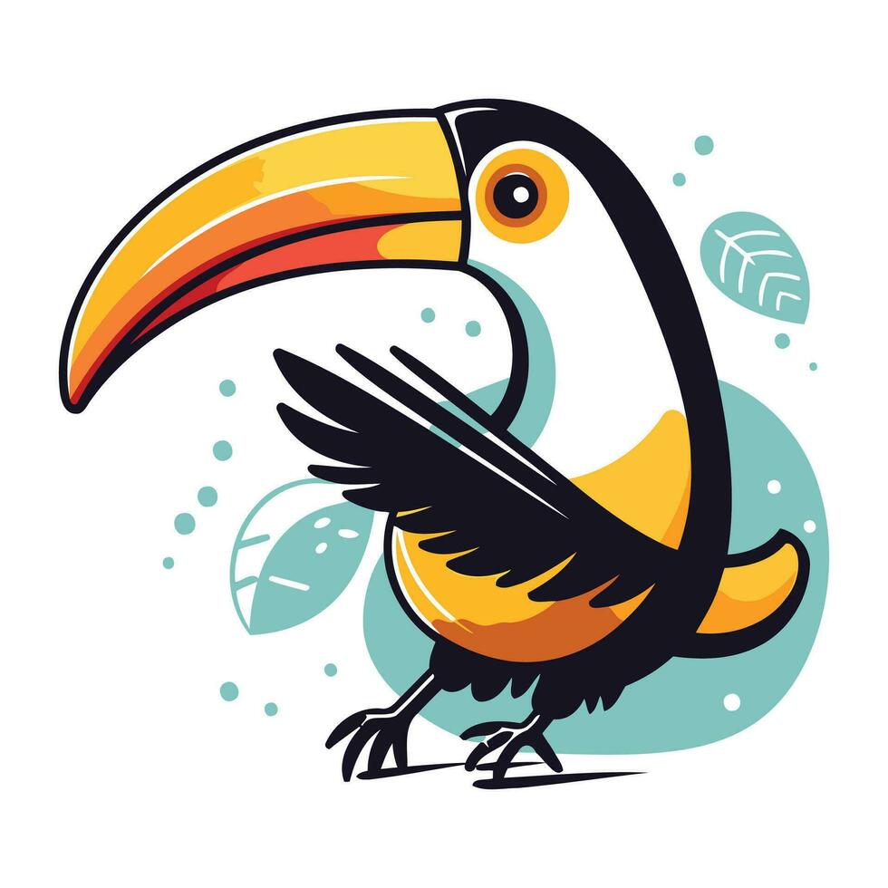 toucan oiseau. coloré vecteur illustration dans plat style.