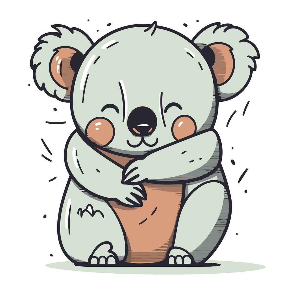 mignonne dessin animé koala. vecteur illustration de une mignonne koala.