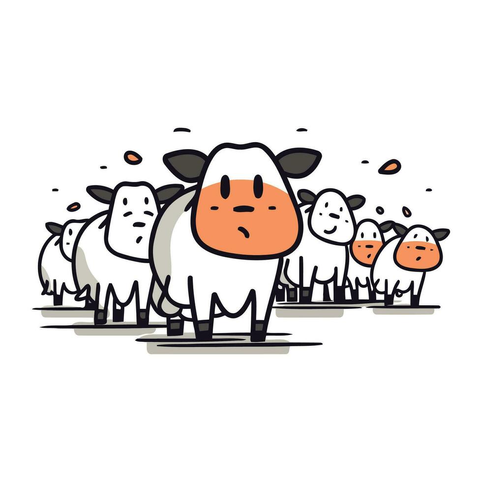 mignonne dessin animé mouton. vecteur illustration. ferme animaux. ferme animaux.