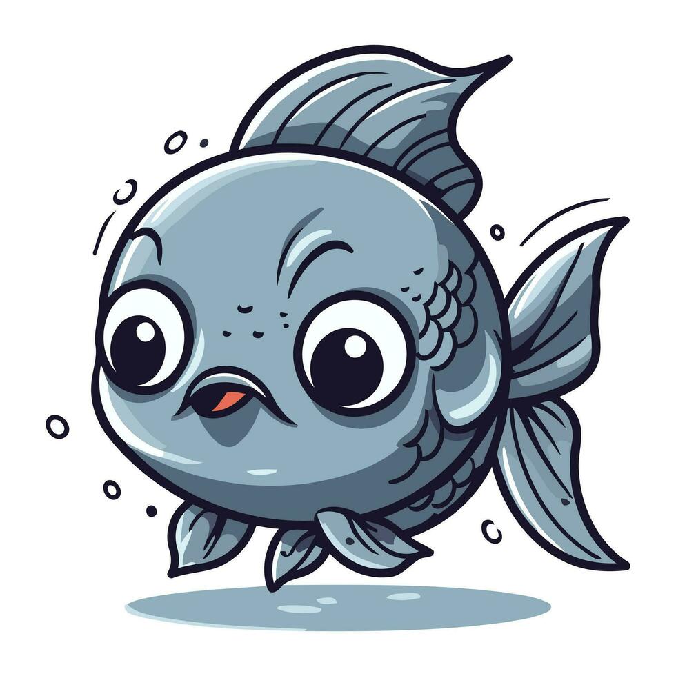 mignonne dessin animé poisson. vecteur illustration de une mignonne dessin animé poisson.