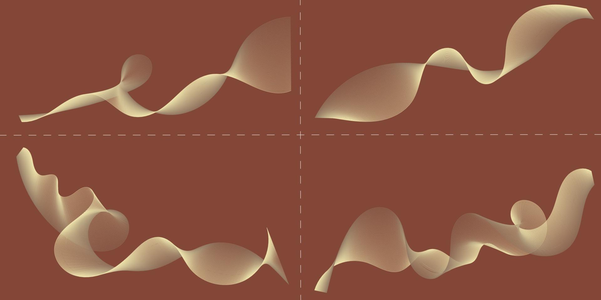 Éléments de conception de lignes ondulées colorées abstraites vecteur