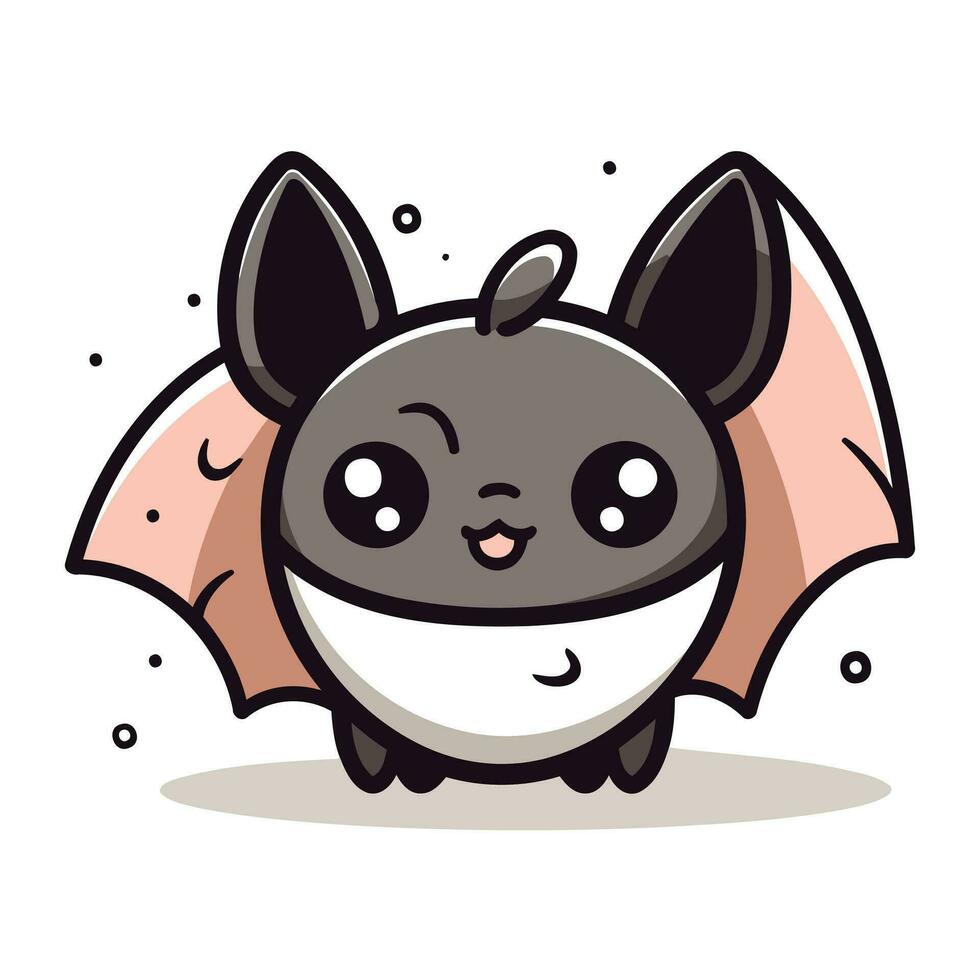 mignonne chauve souris personnage vecteur illustration. mignonne chauve souris animal dessin animé personnage