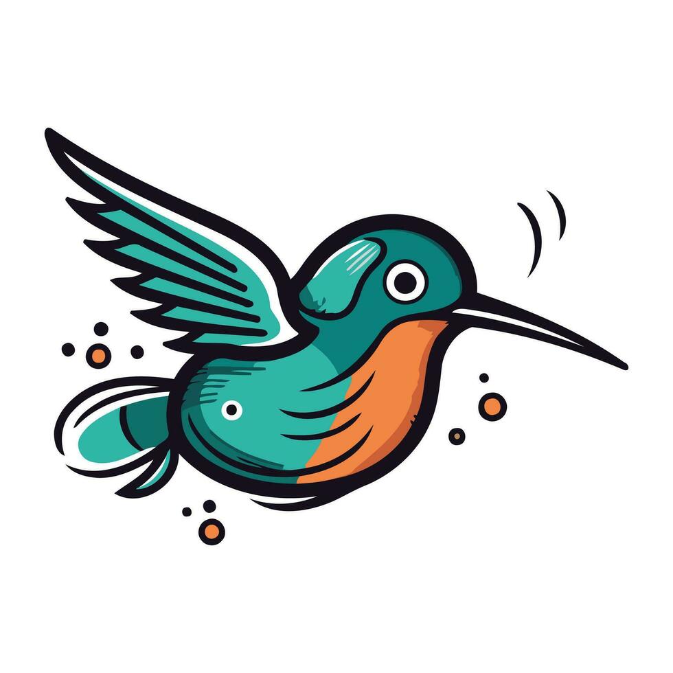 colibri icône dans dessin animé style isolé sur blanc Contexte vecteur illustration