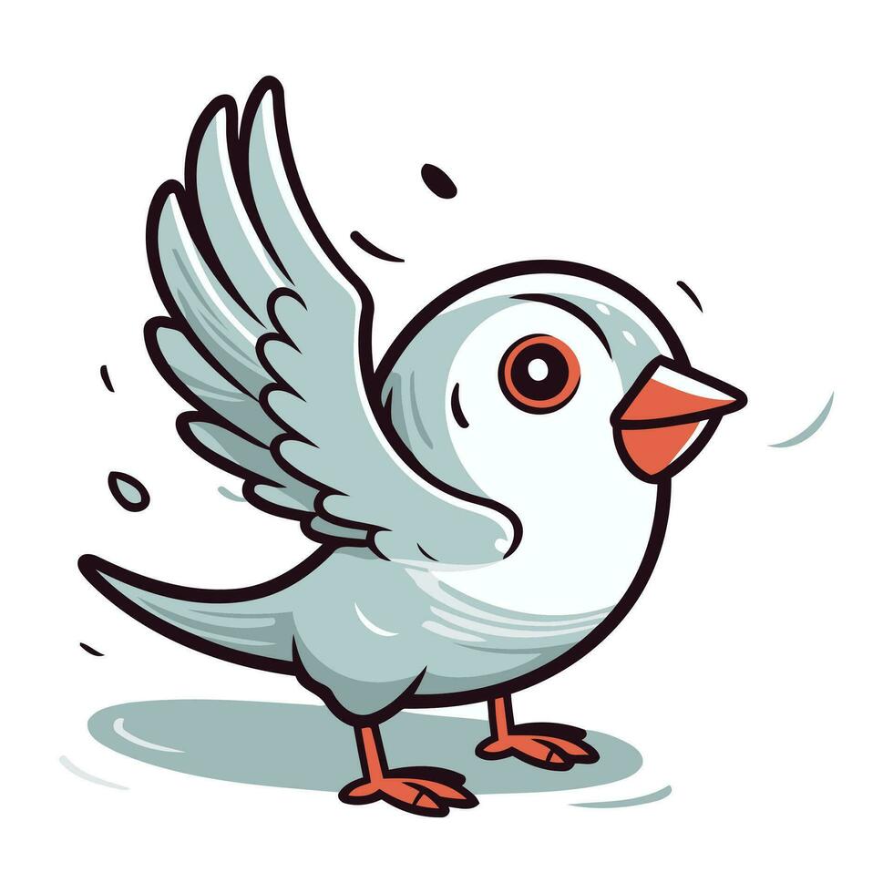 mignonne dessin animé oiseau. vecteur illustration isolé sur une blanc Contexte.