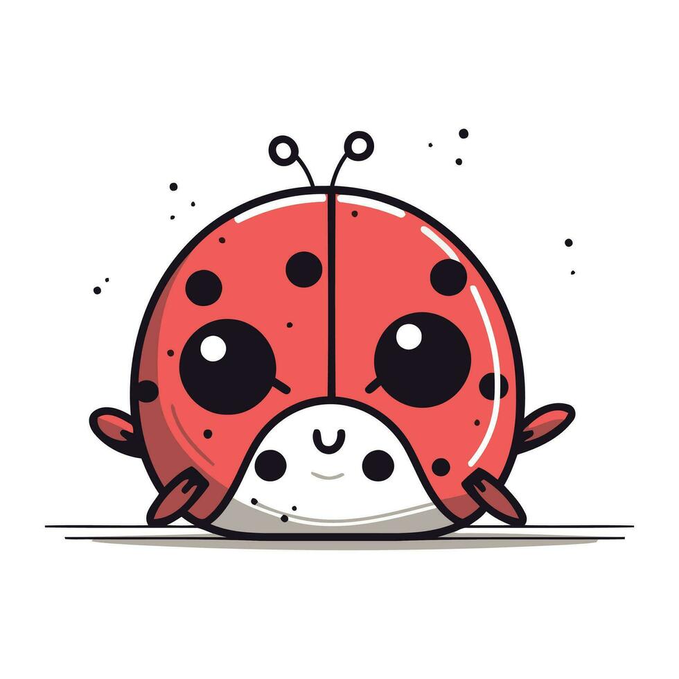 mignonne dessin animé coccinelle. vecteur illustration. isolé sur blanc Contexte.