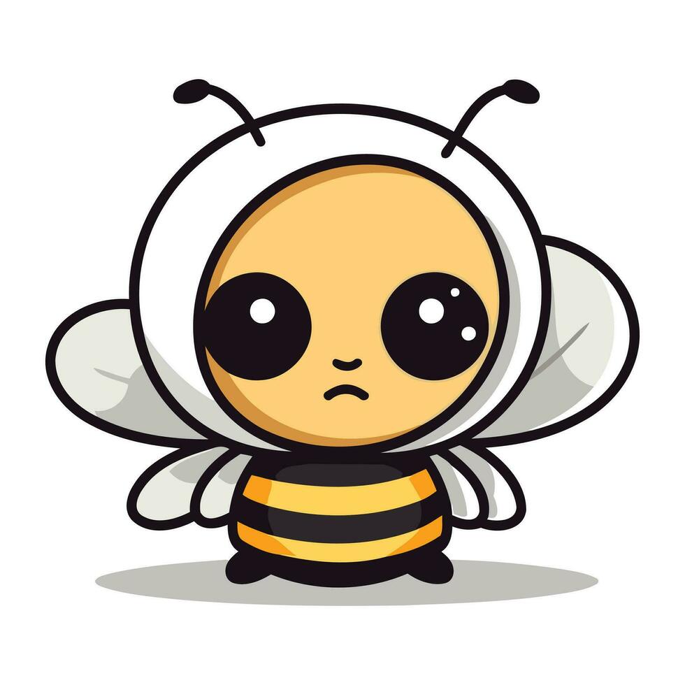 mignonne abeille dessin animé mascotte personnage vecteur illustration isolé