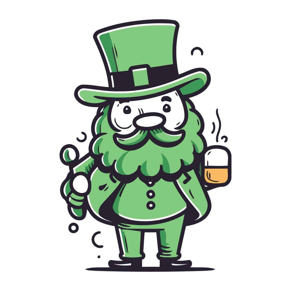 lutin avec une agresser de bière. vecteur illustration.