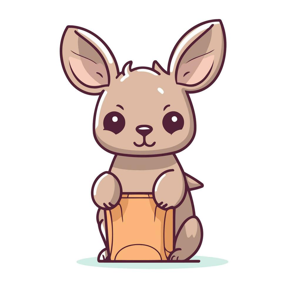 mignonne kawaii lapin. vecteur illustration de une mignonne peu lapin.