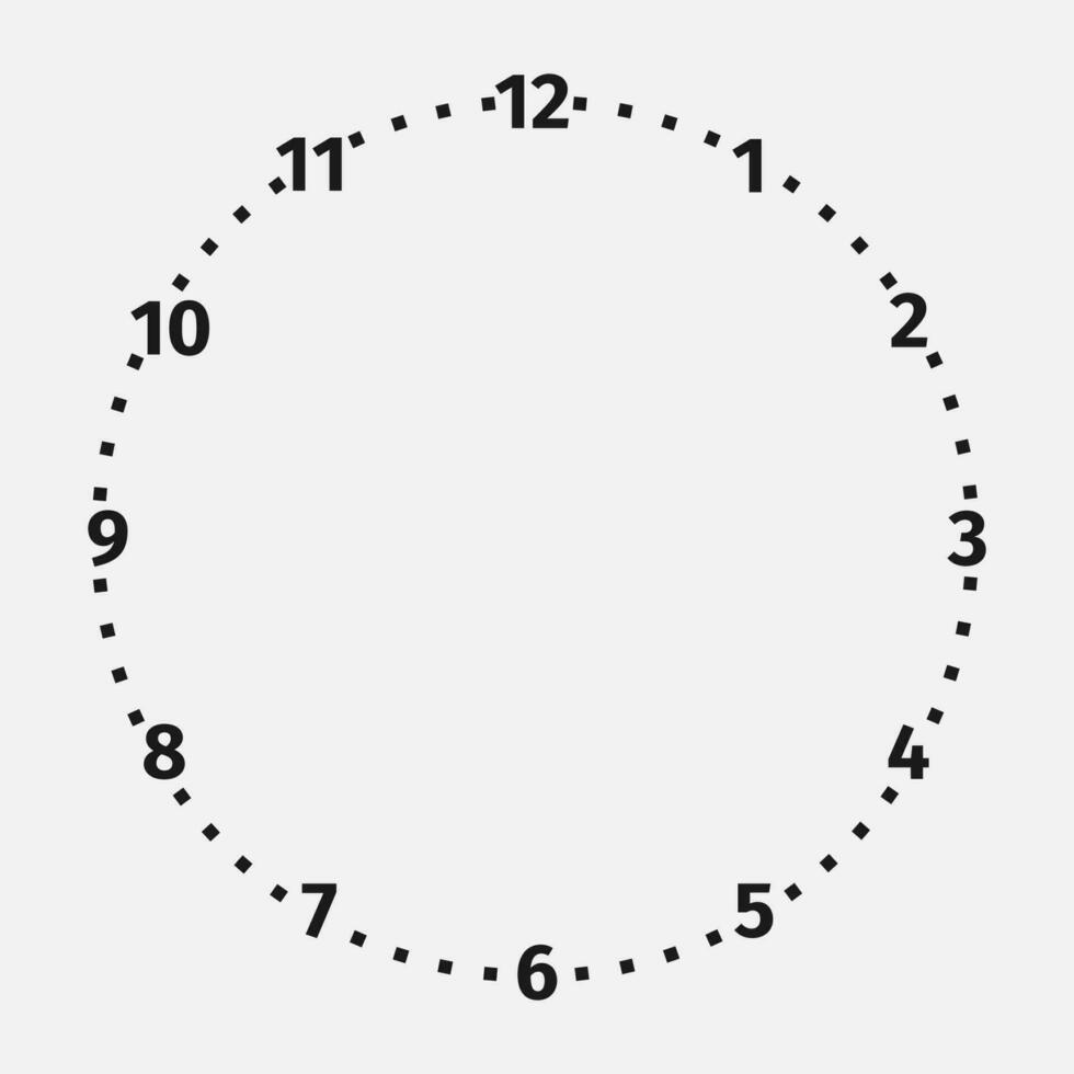 l'horloge visage sur une blanc Contexte. 12 heures regarder cadran avec rond escalader. vecteur illustration