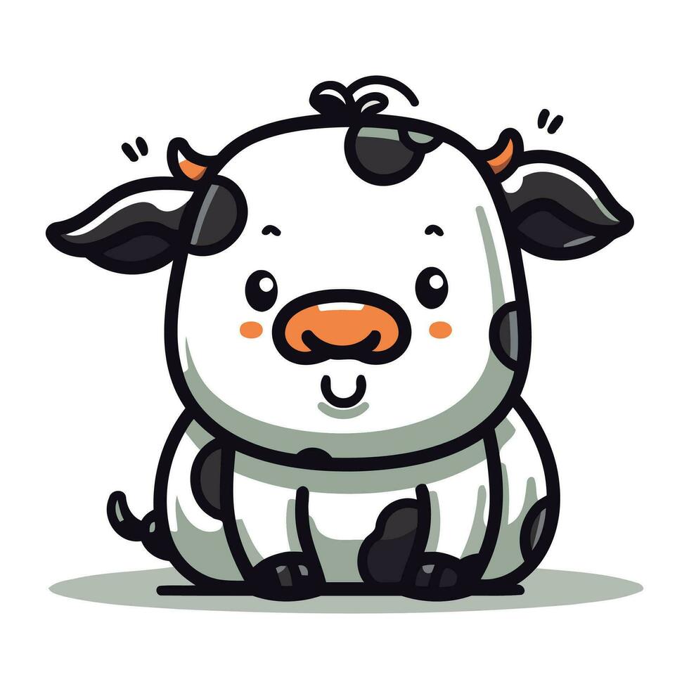 mignonne vache dessin animé mascotte personnage vecteur illustration conception.