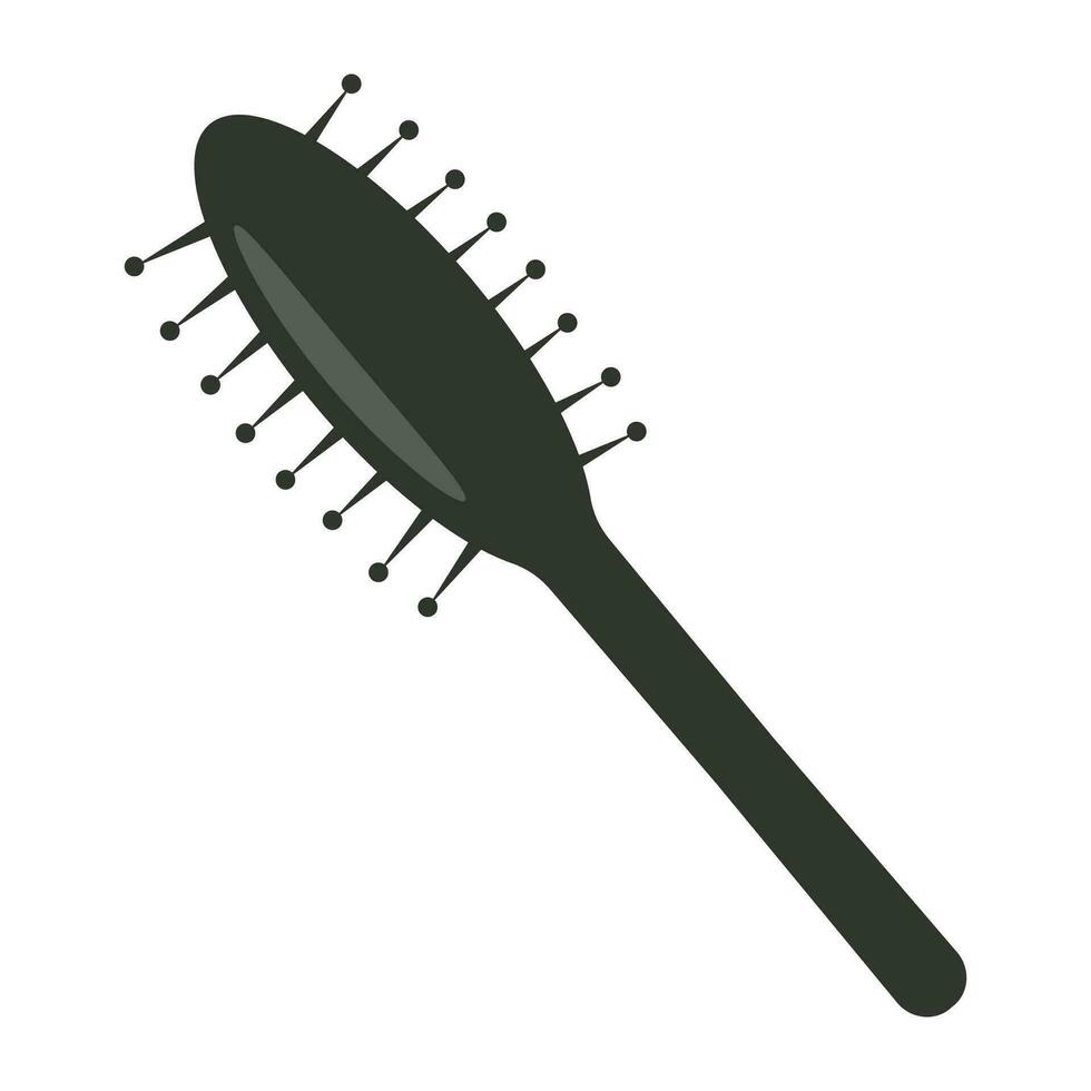 plat silhouette de une brosse à cheveux sur une blanc Contexte. vecteur