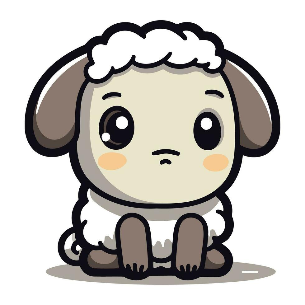mouton mignonne animal dessin animé personnage vecteur icône illustration conception