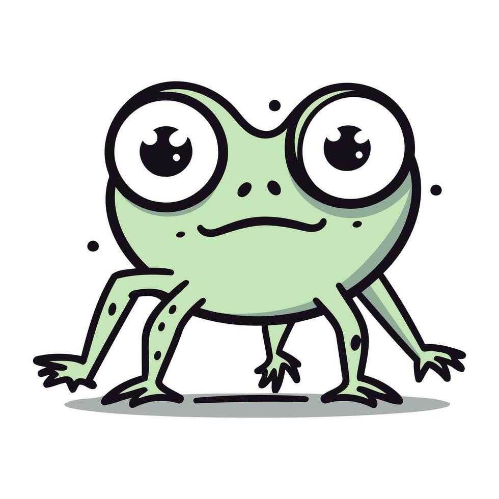 grenouille dessin animé personnage vecteur illustration. mignonne grenouille animal personnage