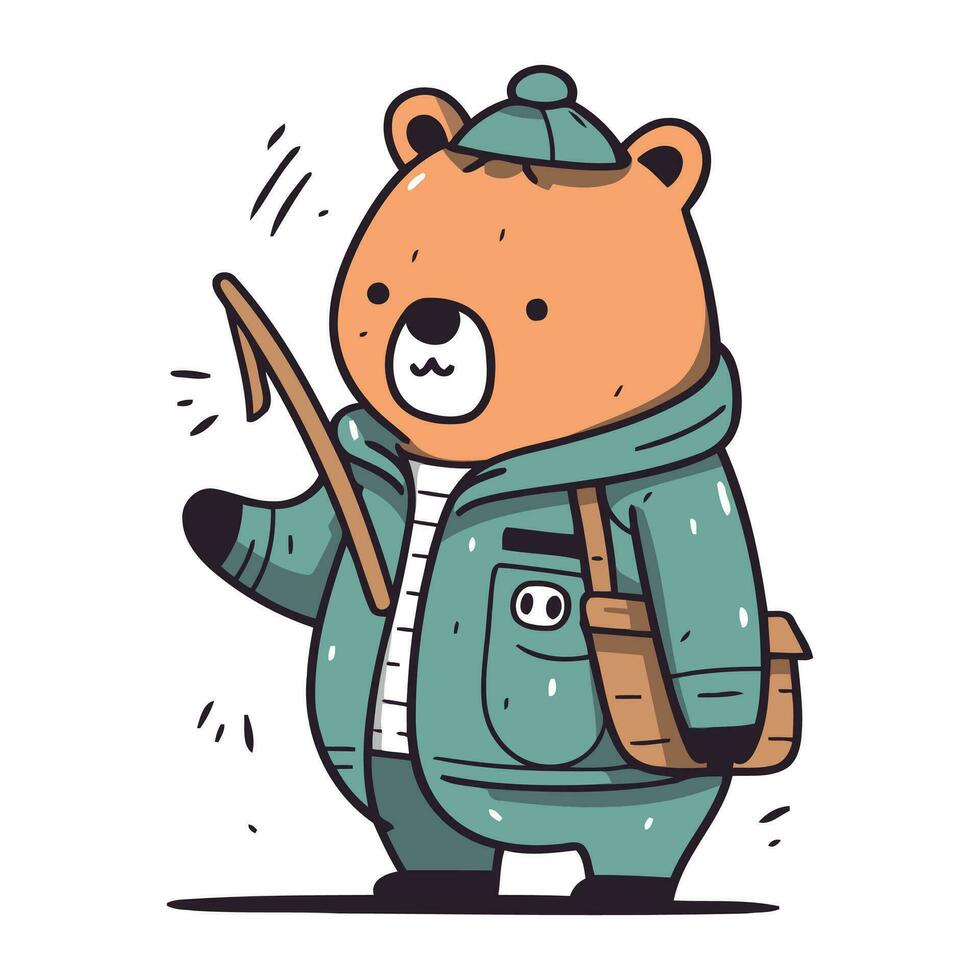 mignonne ours dans chaud vêtements. vecteur illustration dans dessin animé style.