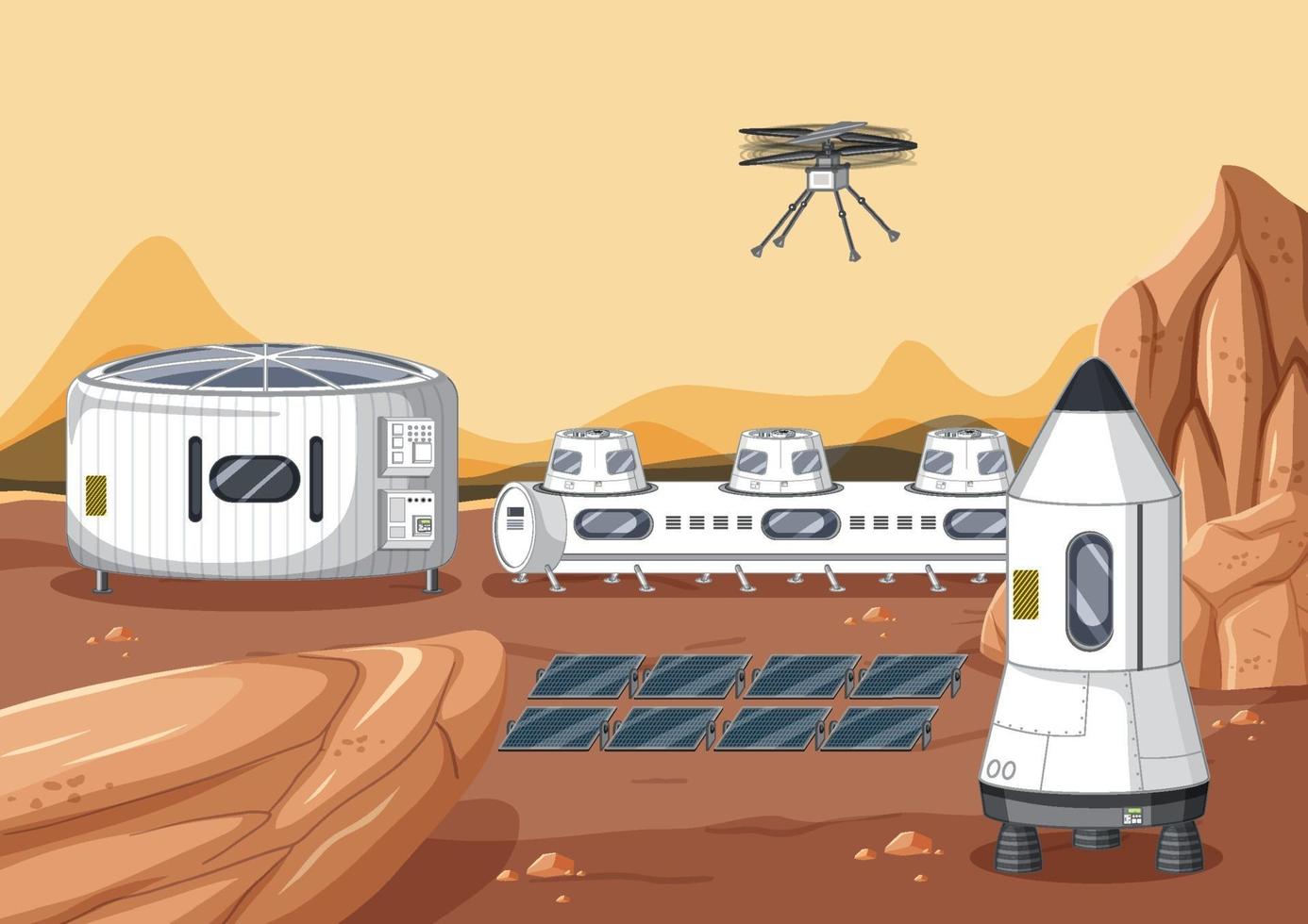 scène de l'espace extra-atmosphérique avec station spatiale vecteur