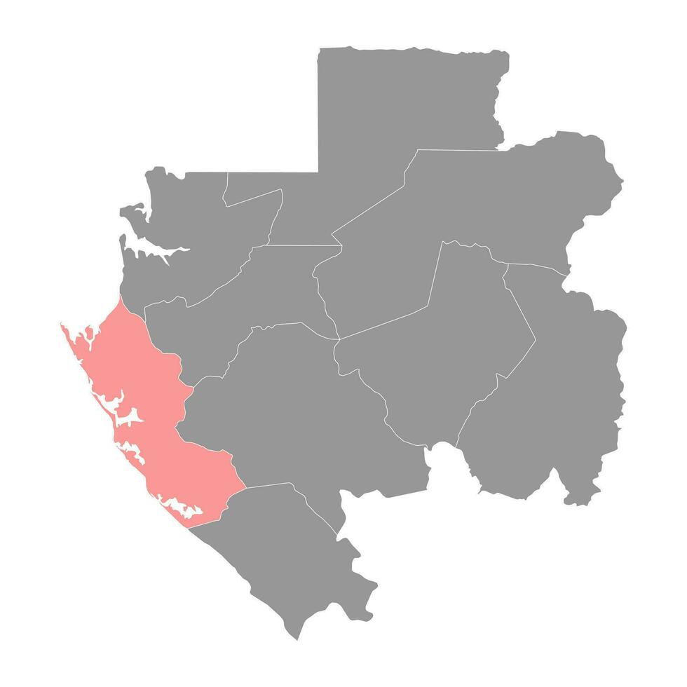 ogooué maritime Province carte, administratif division de Gabon. vecteur illustration.