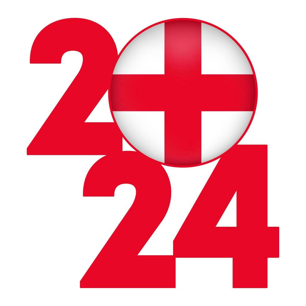 content Nouveau année 2024 bannière avec Angleterre drapeau à l'intérieur. vecteur illustration.