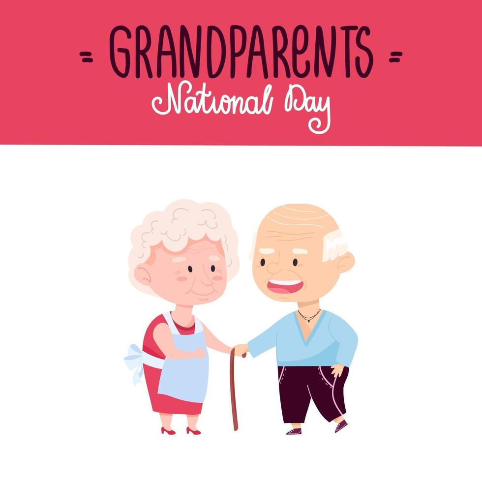 journée nationale des grands-parents. beau grand-père avec grand-mère. vecteur