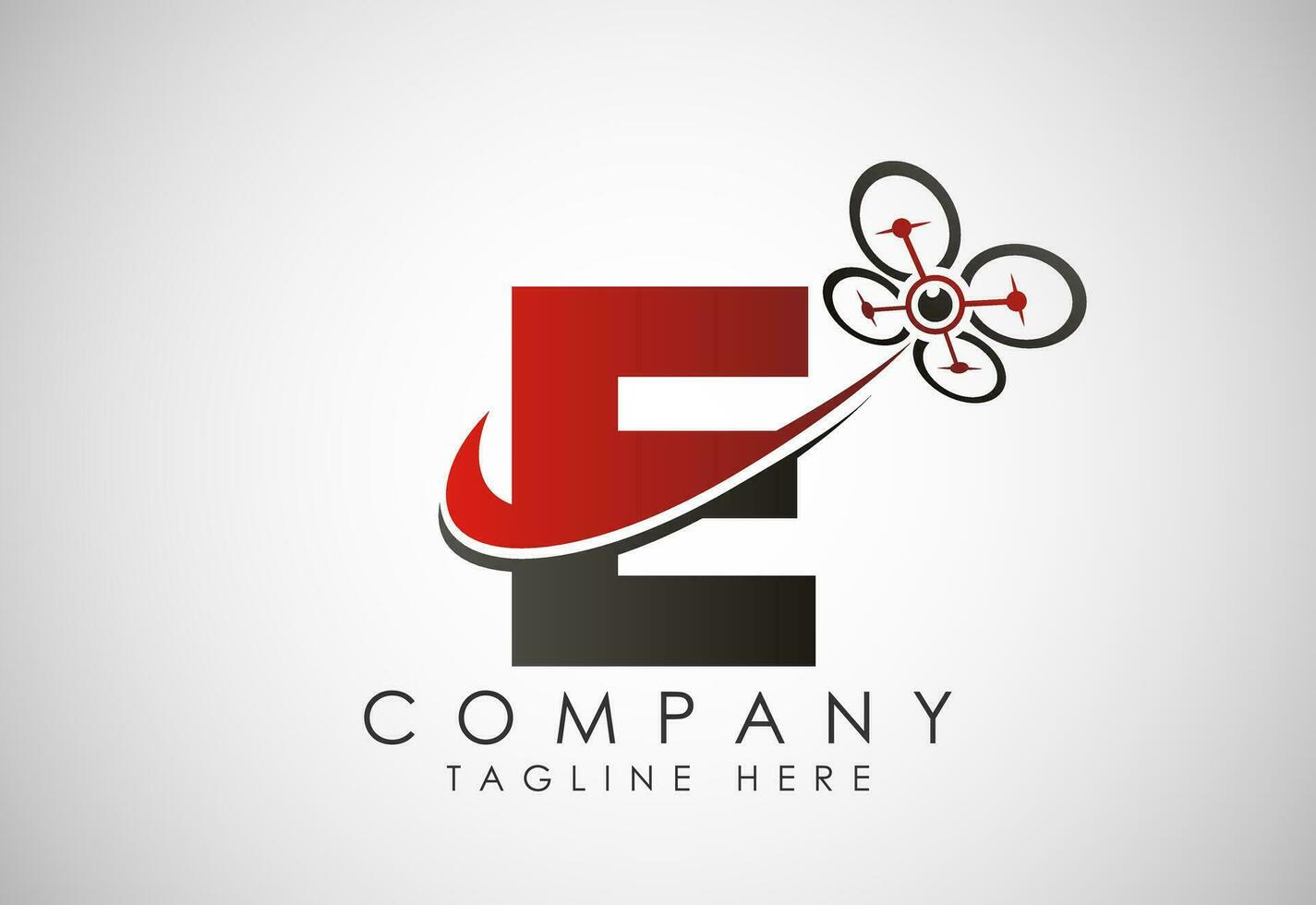 lettre e drone logo conception vecteur modèle. drone La technologie logo signe symbole