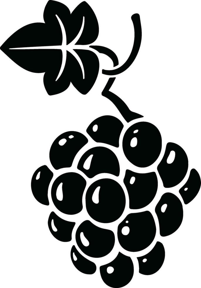 raisins, baies silhouette monochrome illustration vecteur