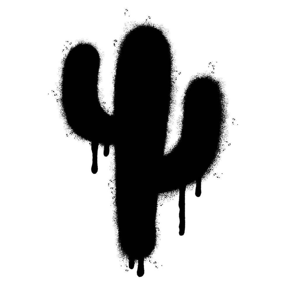 vaporisateur peint graffiti cactus icône pulvérisé isolé avec une blanc Contexte. vecteur