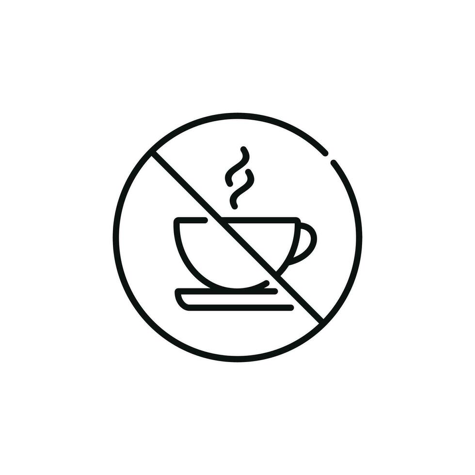 non boisson permis ligne icône symbole vecteur isolé sur blanc Contexte