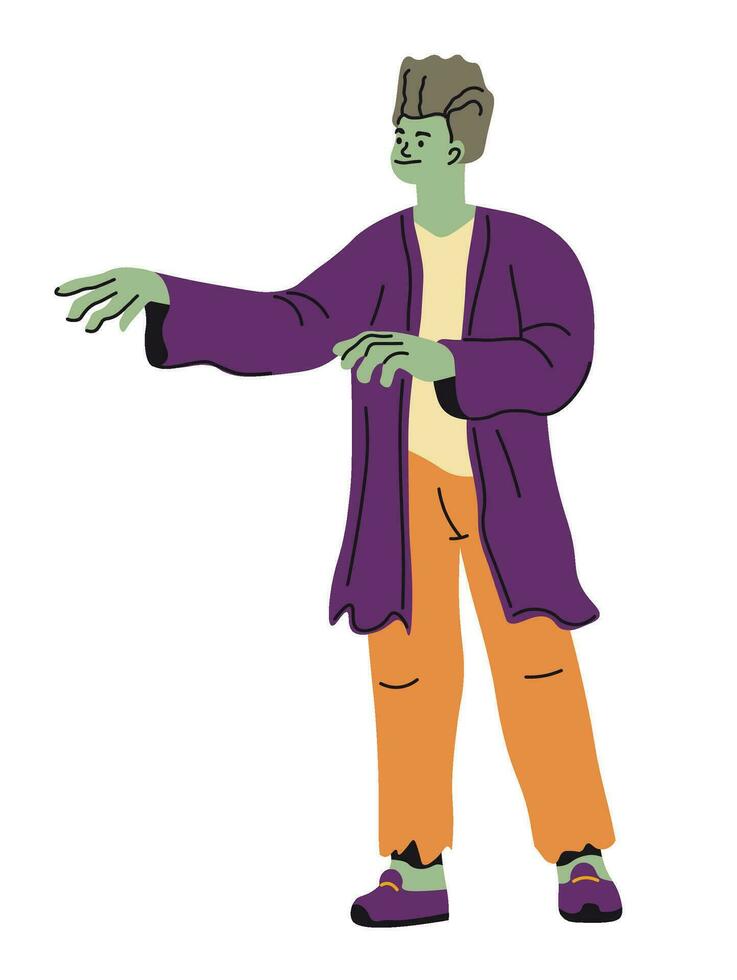 Frankenstein Halloween costume pour fête vacances vecteur