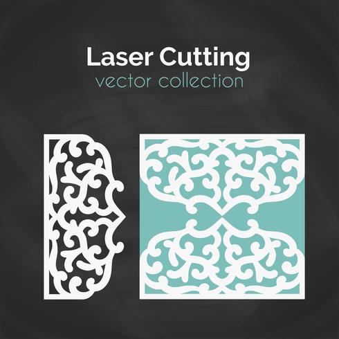 Carte découpée au laser. Modèle pour la coupe. Illustration de découpe. vecteur