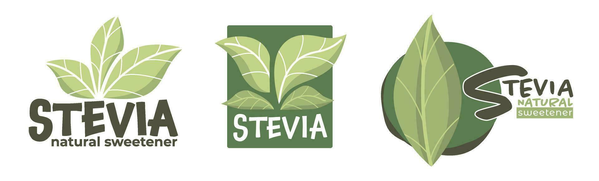 Naturel édulcorant alternative, stevia feuilles éco vecteur