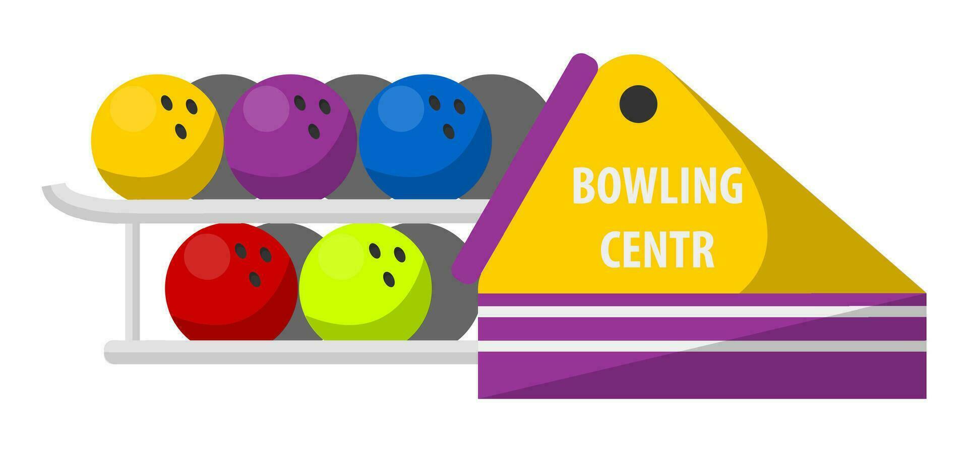 bowling centres, des balles avec des trous pour les doigts vecteur