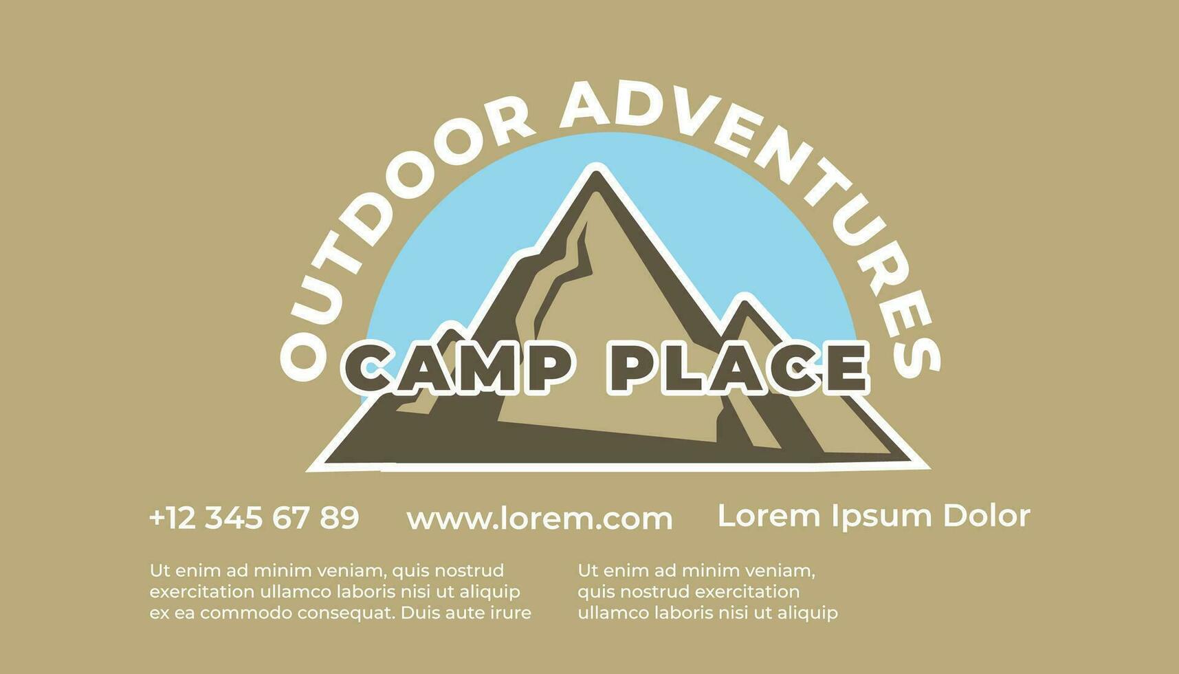 en plein air aventures, camp endroit pour gens carte vecteur