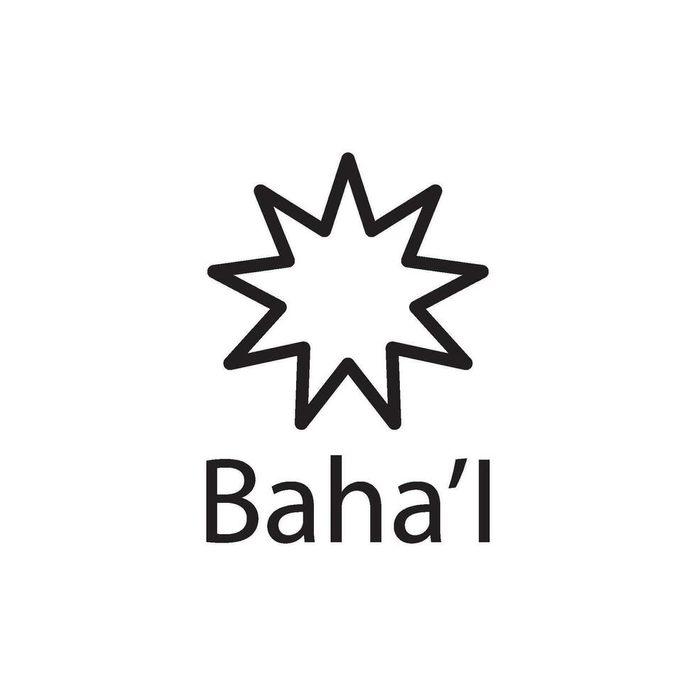 Bahai religieux symbole icône vecteur