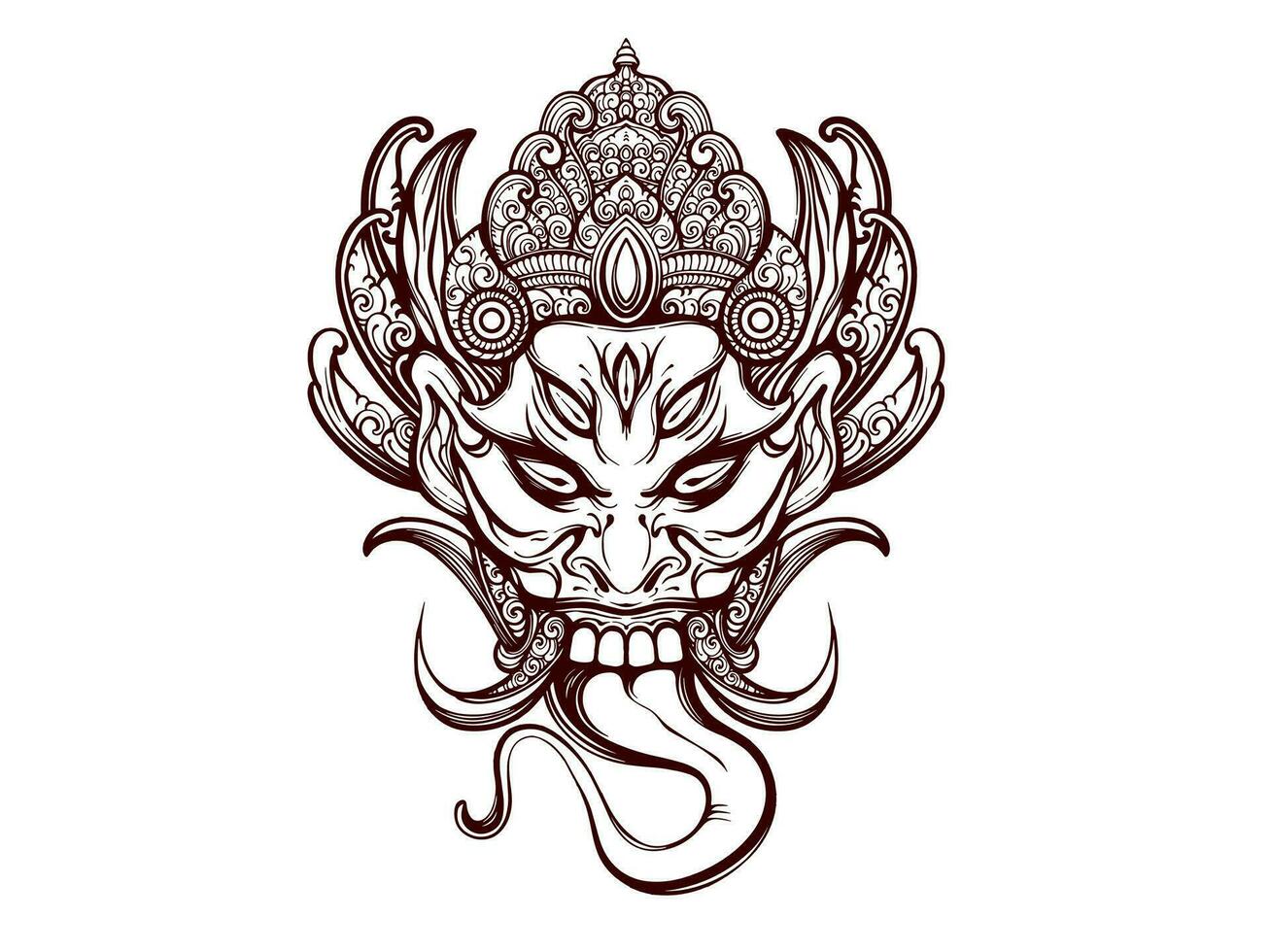 traditionnel balinais masque illustration vecteur