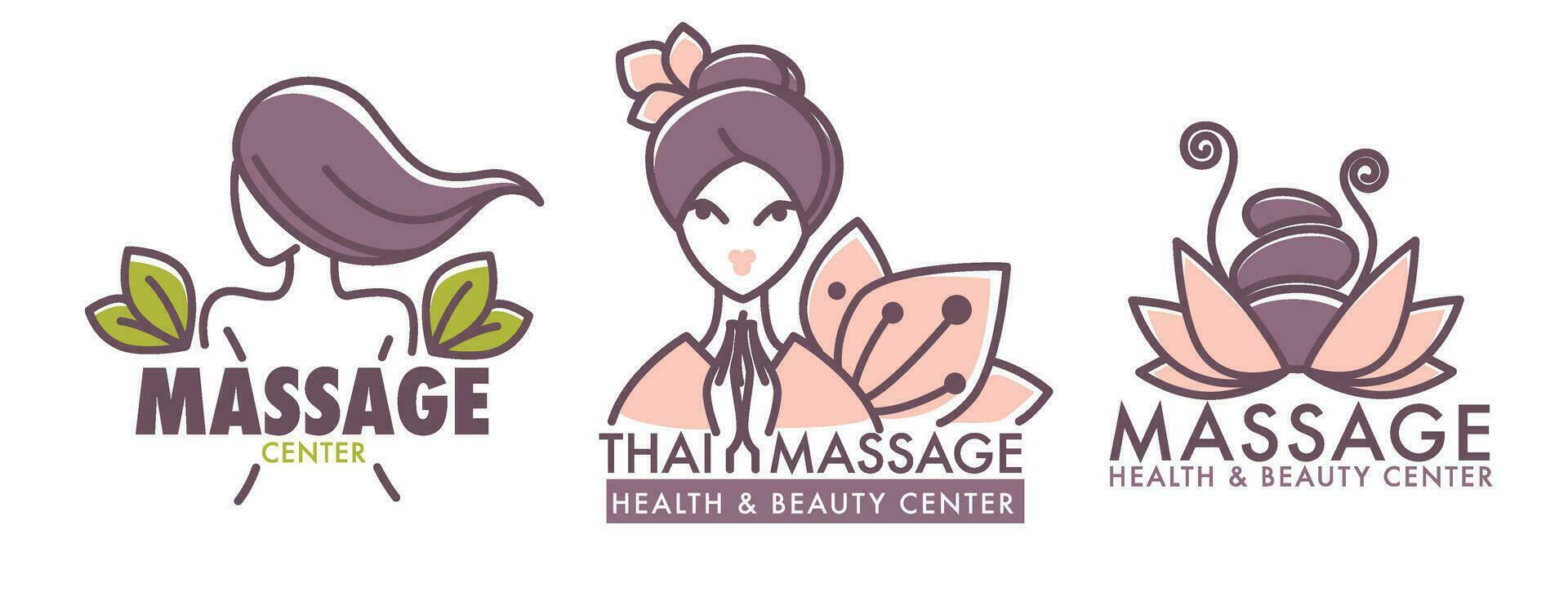 massage santé et beauté centre, thaïlandais culture vecteur