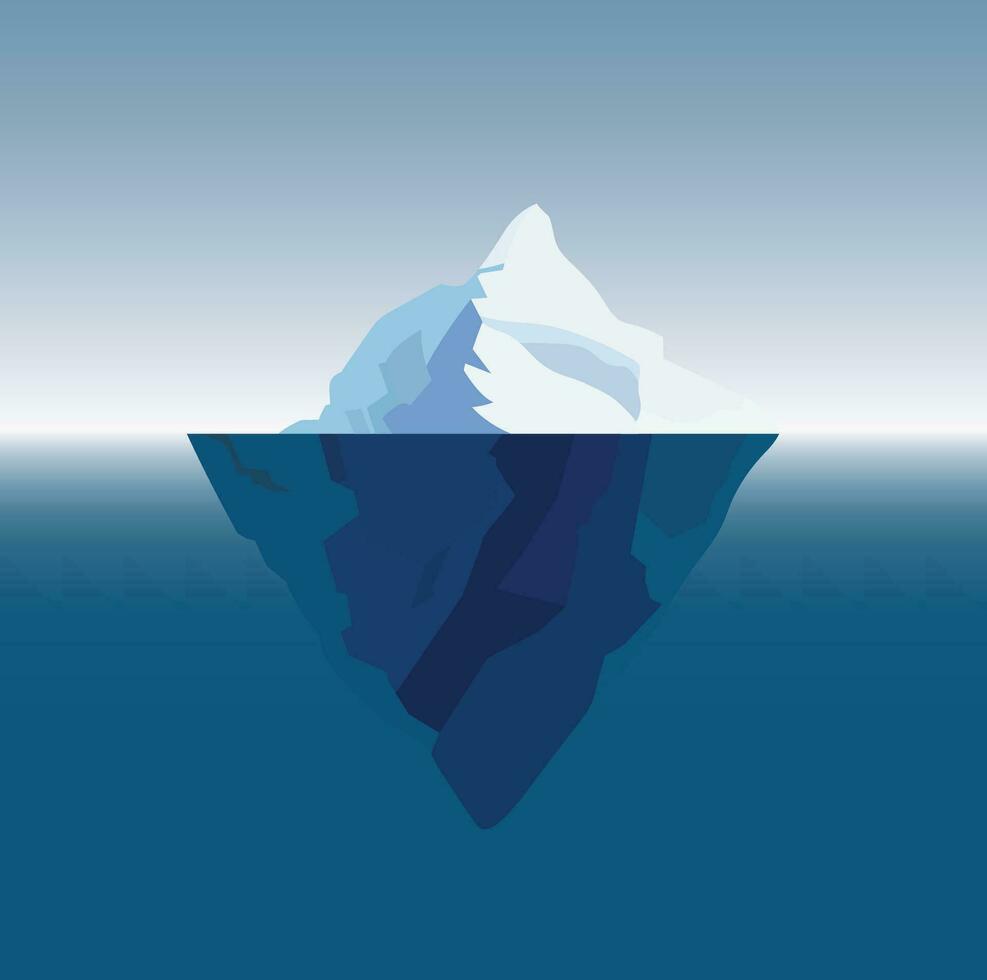 iceberg avec une bleu et blanc pente vecteur illustration, iceberg dans le horizon, Stock vecteur image, glacier et horizon Stock vecto