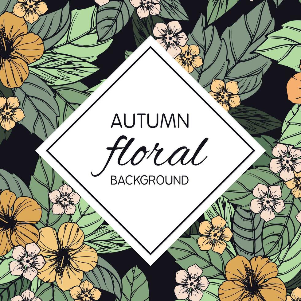 l'automne floral carte, bannière ou affiche conception vecteur