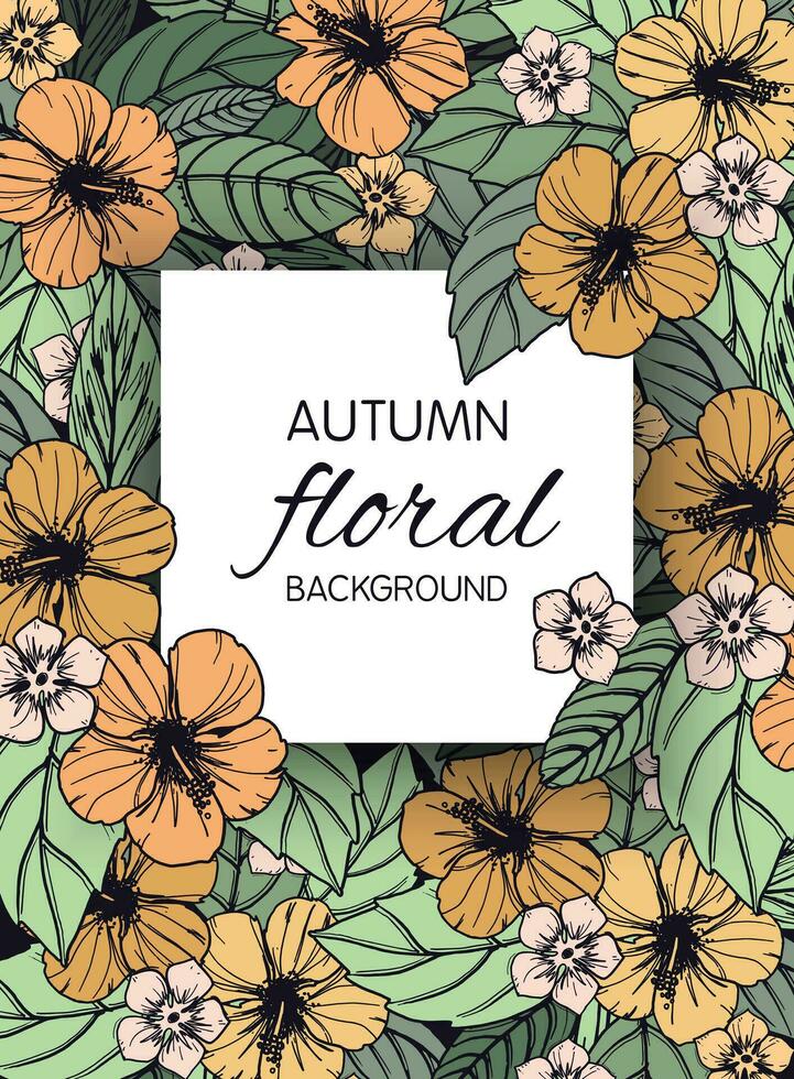 l'automne floral carte, bannière ou affiche conception vecteur
