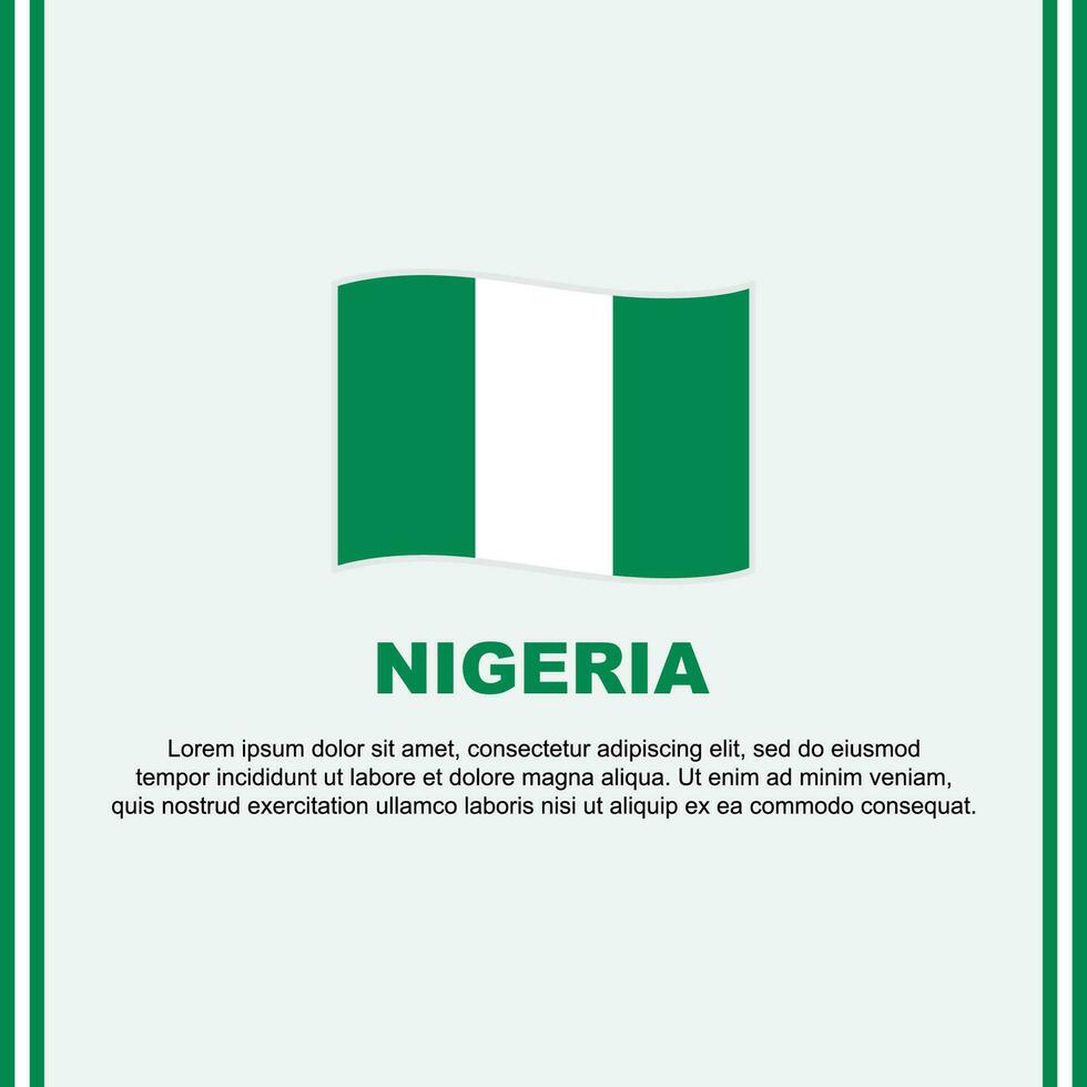 Nigeria drapeau Contexte conception modèle. Nigeria indépendance journée bannière social médias poste. Nigeria dessin animé vecteur